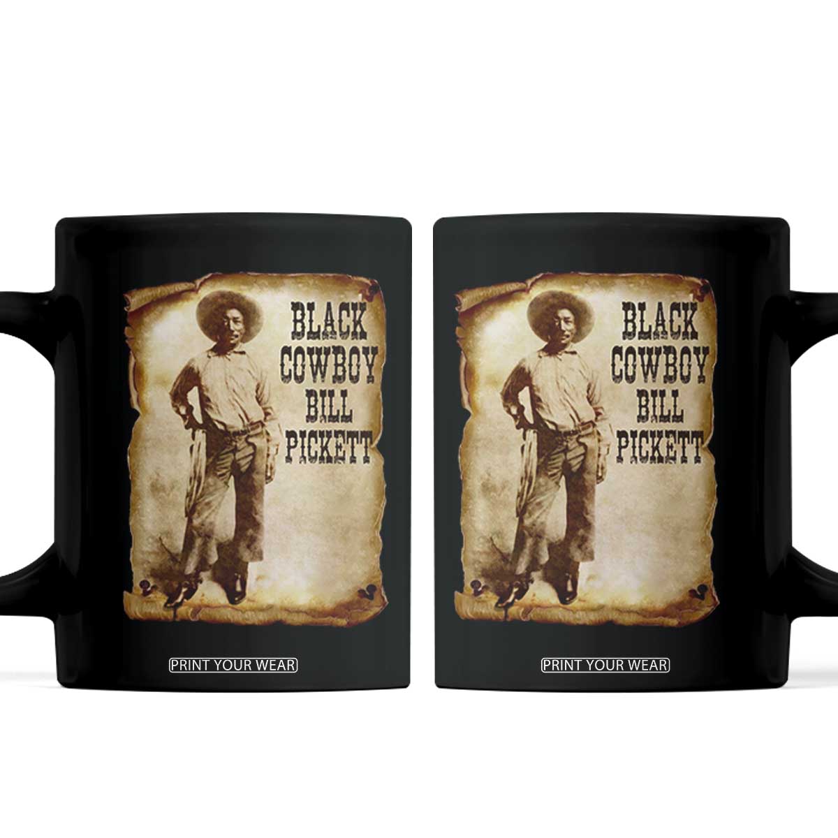Black Cowboy Bill Pickett Coffee Mug African American Cowboys Black History TS10 Black Print Your Wear