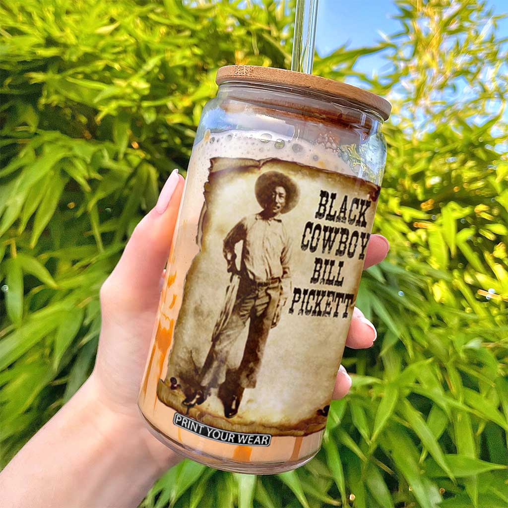 Black Cowboy Bill Pickett Glass Can African American Cowboys Black History TS10 Print Your Wear
