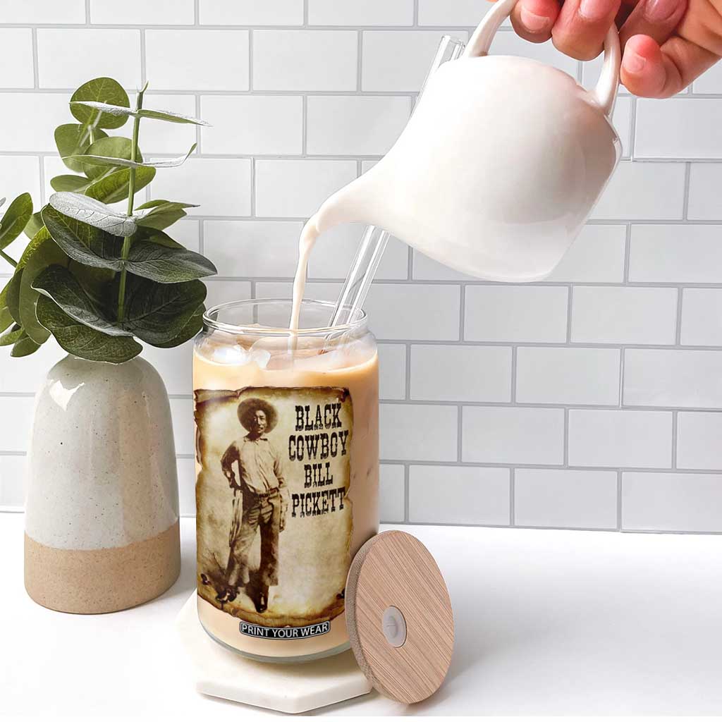 Black Cowboy Bill Pickett Glass Can African American Cowboys Black History TS10 Print Your Wear