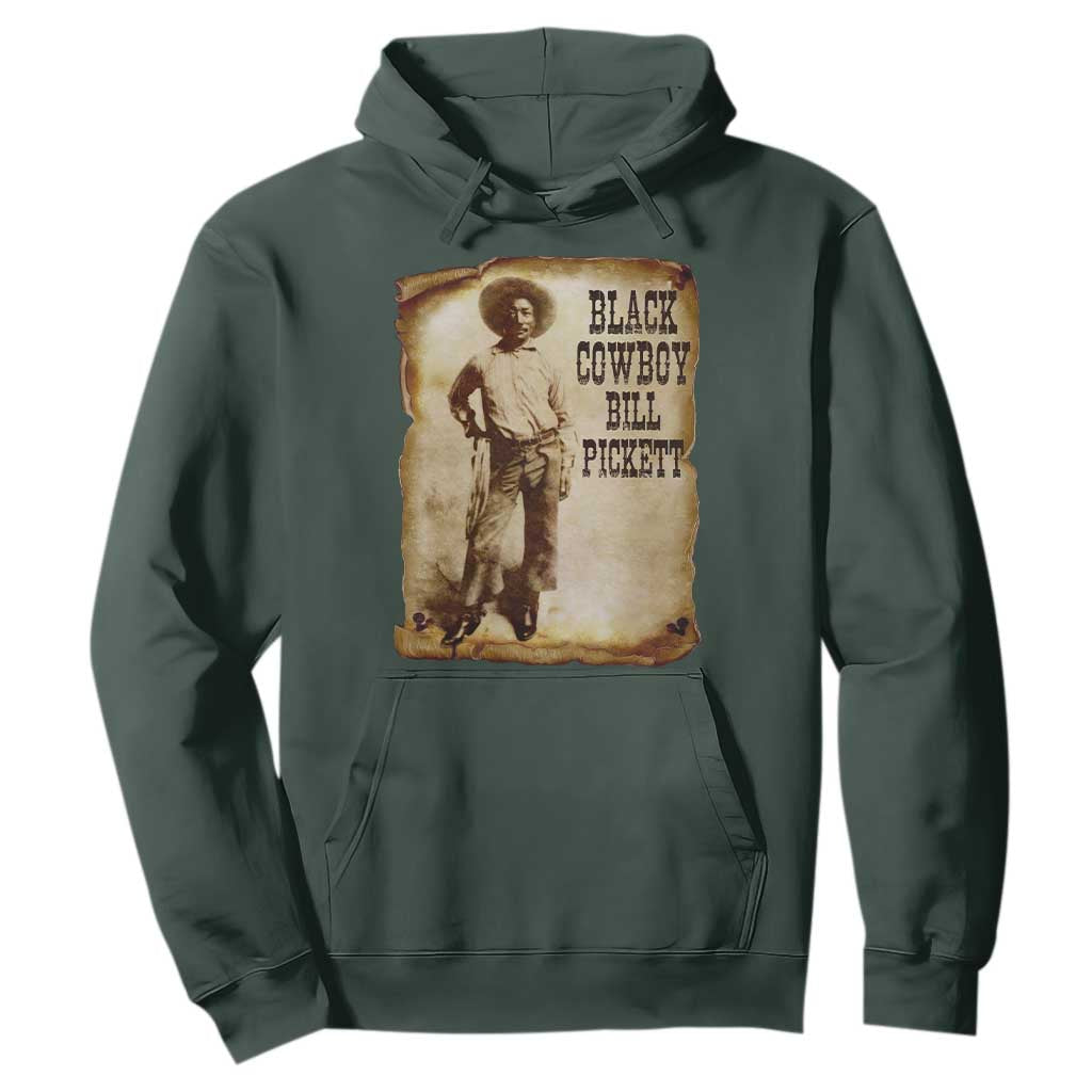 Black Cowboy Bill Pickett Hoodie African American Cowboys Black History TS10 Dark Forest Green Print Your Wear