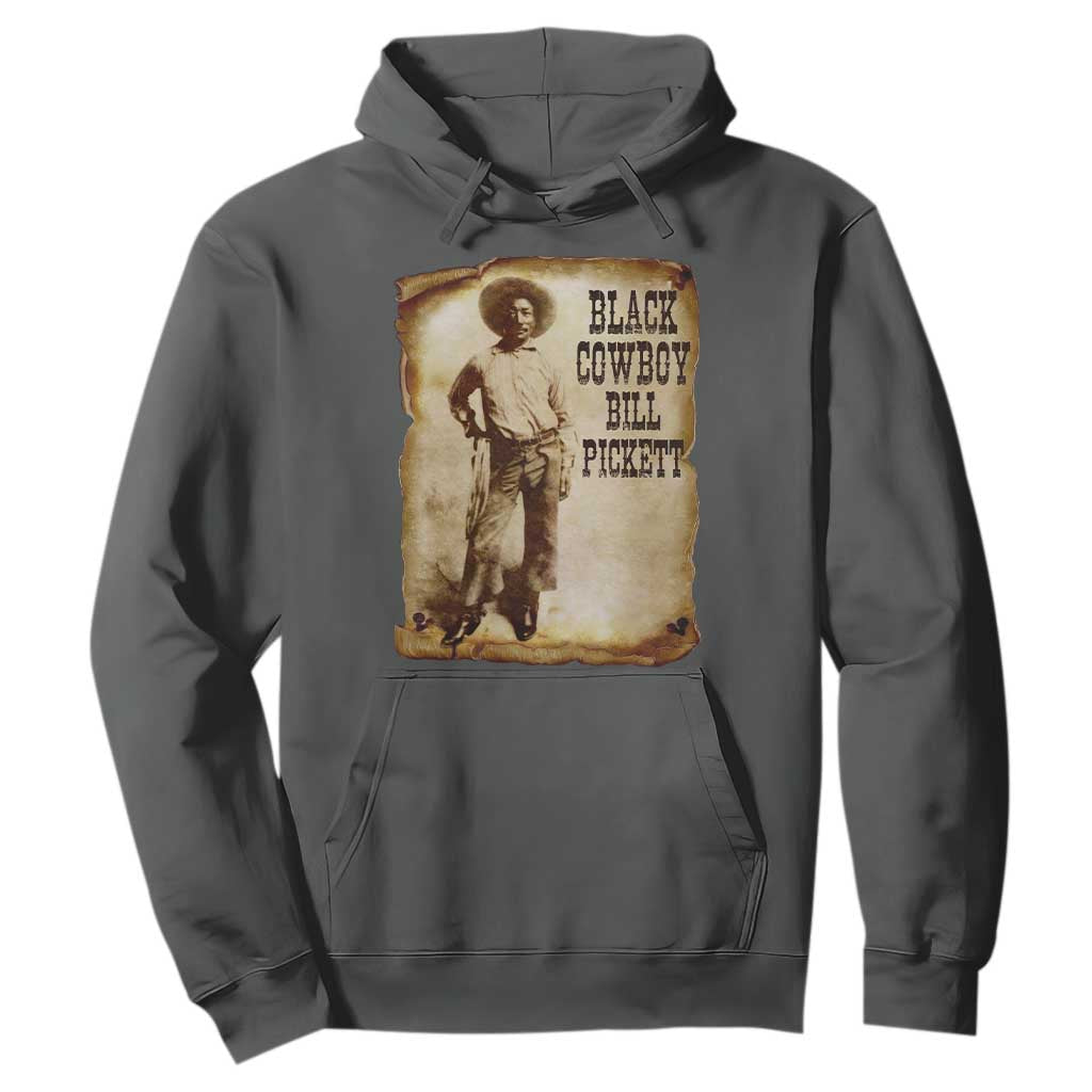 Black Cowboy Bill Pickett Hoodie African American Cowboys Black History TS10 Dark Heather Print Your Wear