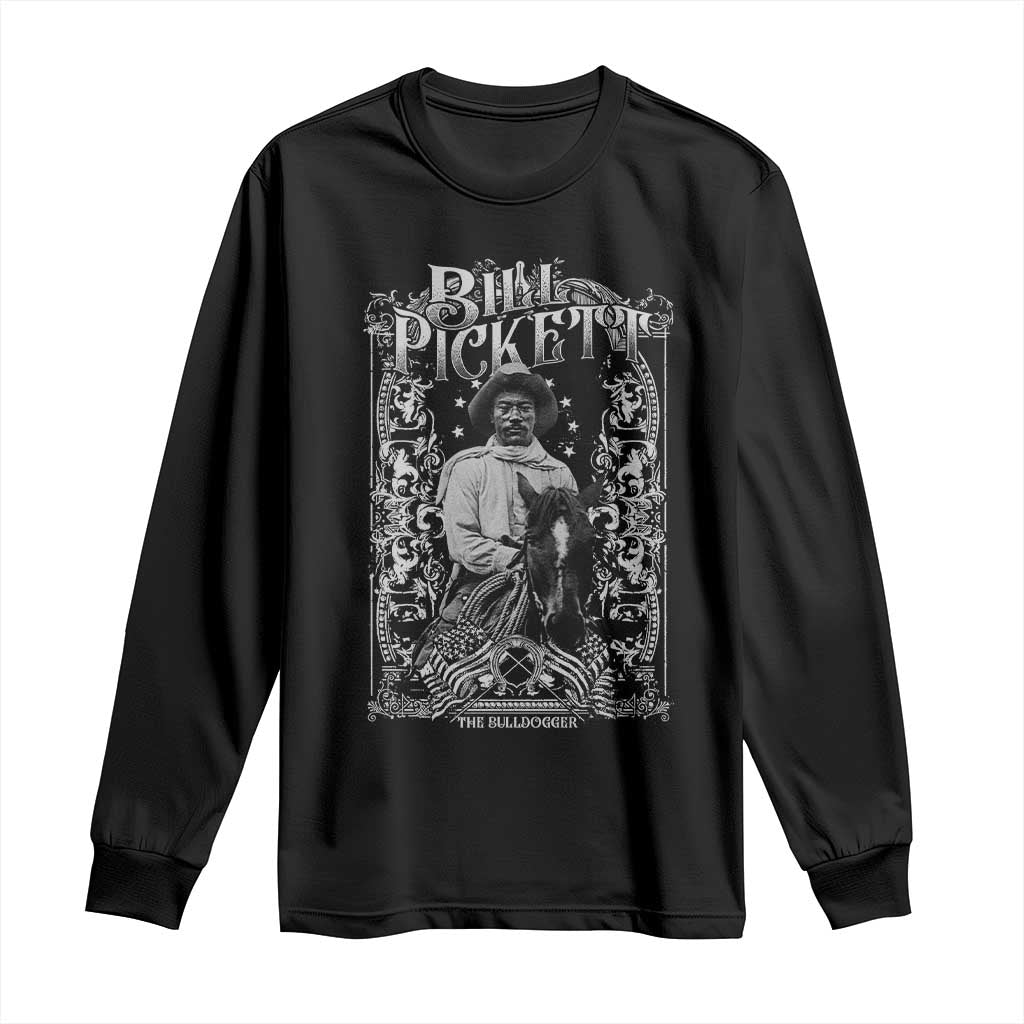 Black Cowboy Bill Pickett Long Sleeve Shirt African American Cowboy History TS11 Black Print Your Wear