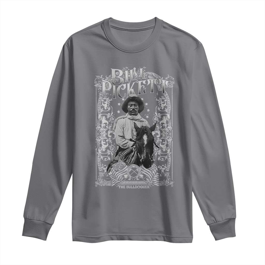 Black Cowboy Bill Pickett Long Sleeve Shirt African American Cowboy History TS11 Charcoal Print Your Wear