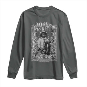 Black Cowboy Bill Pickett Long Sleeve Shirt African American Cowboy History TS11 Dark Heather Print Your Wear