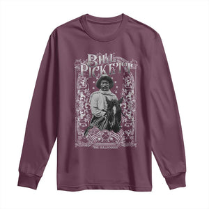 Black Cowboy Bill Pickett Long Sleeve Shirt African American Cowboy History TS11 Maroon Print Your Wear