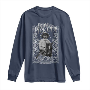 Black Cowboy Bill Pickett Long Sleeve Shirt African American Cowboy History TS11 Navy Print Your Wear