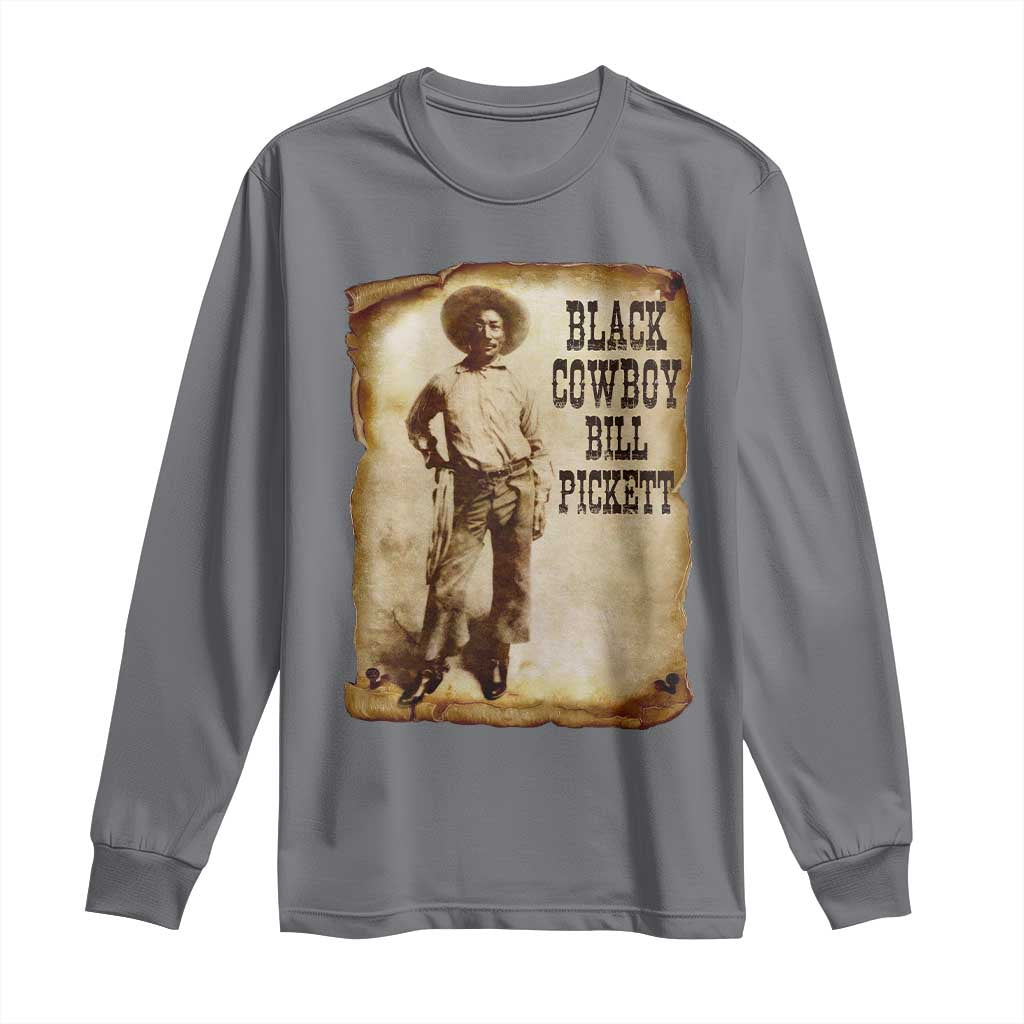 Black Cowboy Bill Pickett Long Sleeve Shirt African American Cowboys Black History TS10 Charcoal Print Your Wear