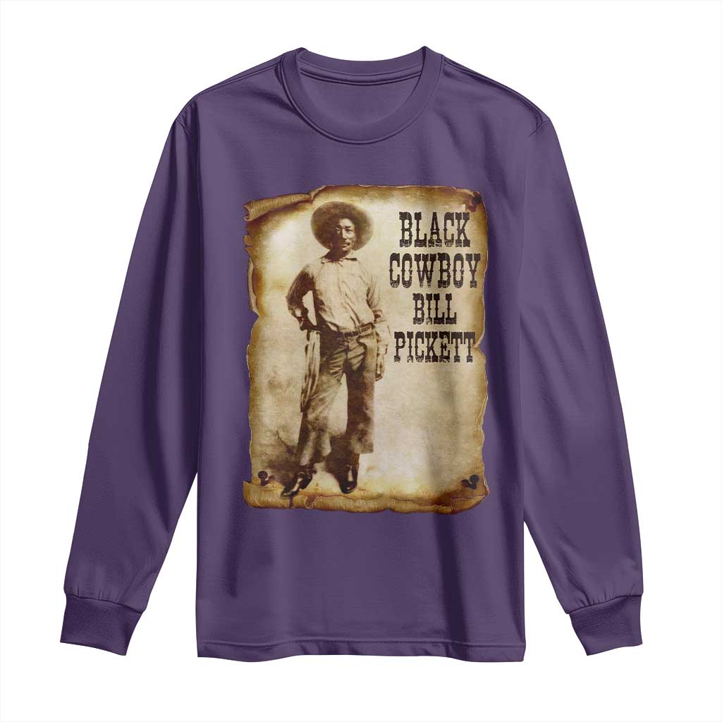 Black Cowboy Bill Pickett Long Sleeve Shirt African American Cowboys Black History TS10 Purple Print Your Wear