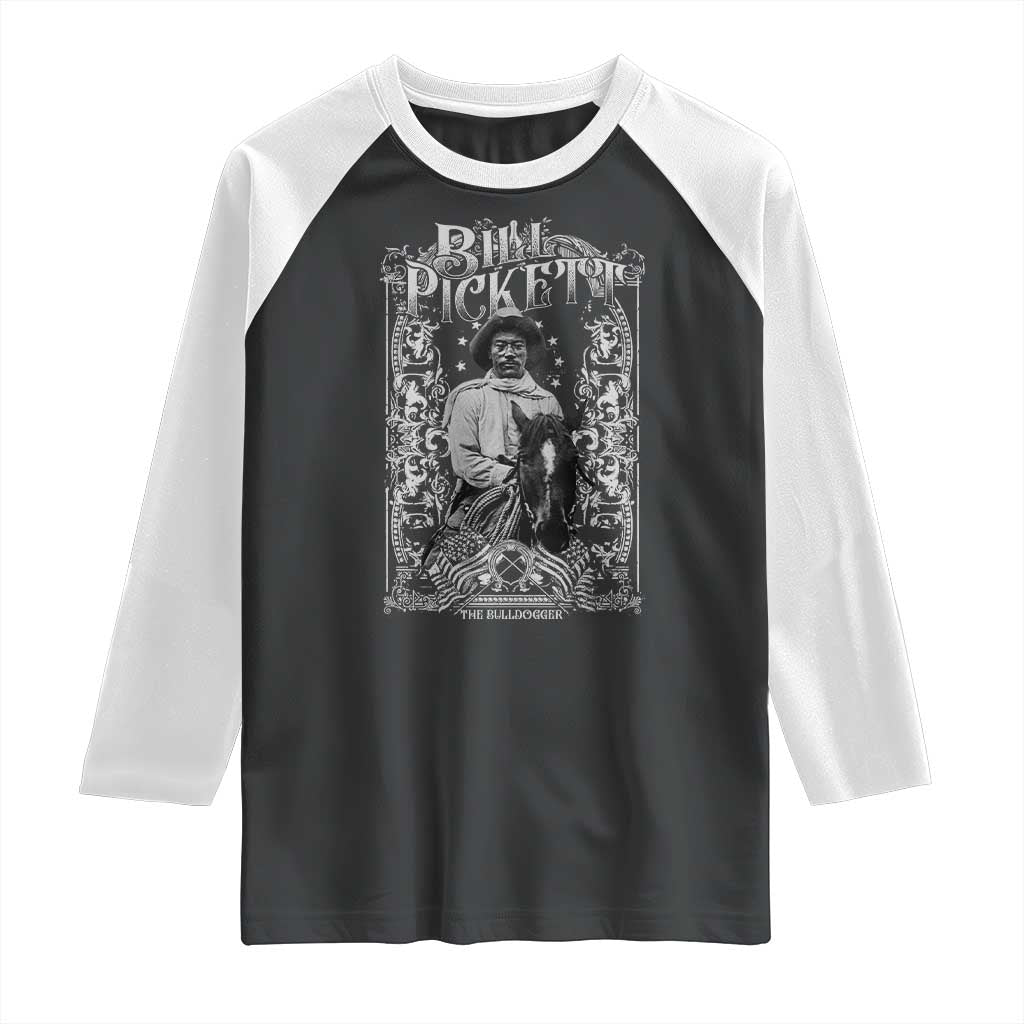 Black Cowboy Bill Pickett Raglan Shirt African American Cowboy History TS11 Black White Print Your Wear
