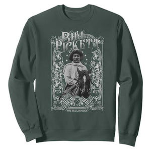 Black Cowboy Bill Pickett Sweatshirt African American Cowboy History TS11 Dark Forest Green Print Your Wear