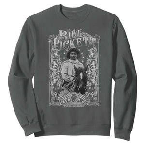 Black Cowboy Bill Pickett Sweatshirt African American Cowboy History TS11 Dark Heather Print Your Wear