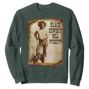 Black Cowboy Bill Pickett Sweatshirt African American Cowboys Black History TS10 Dark Forest Green Print Your Wear