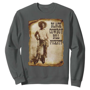 Black Cowboy Bill Pickett Sweatshirt African American Cowboys Black History TS10 Dark Heather Print Your Wear