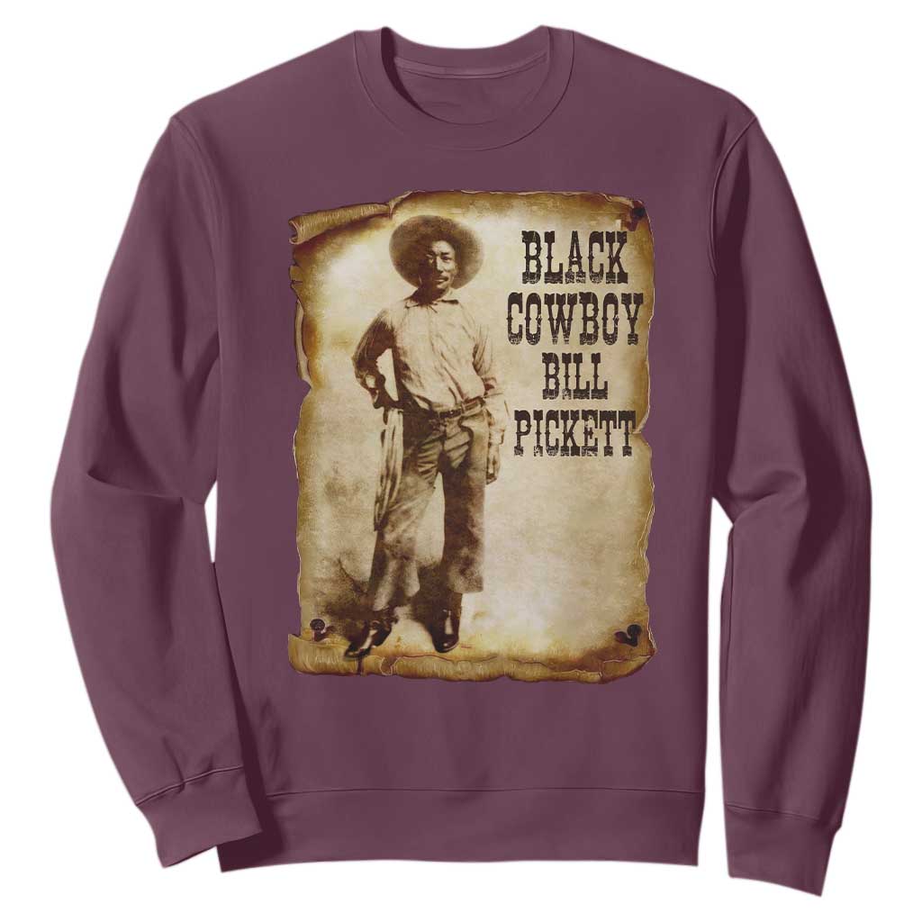 Black Cowboy Bill Pickett Sweatshirt African American Cowboys Black History TS10 Maroon Print Your Wear