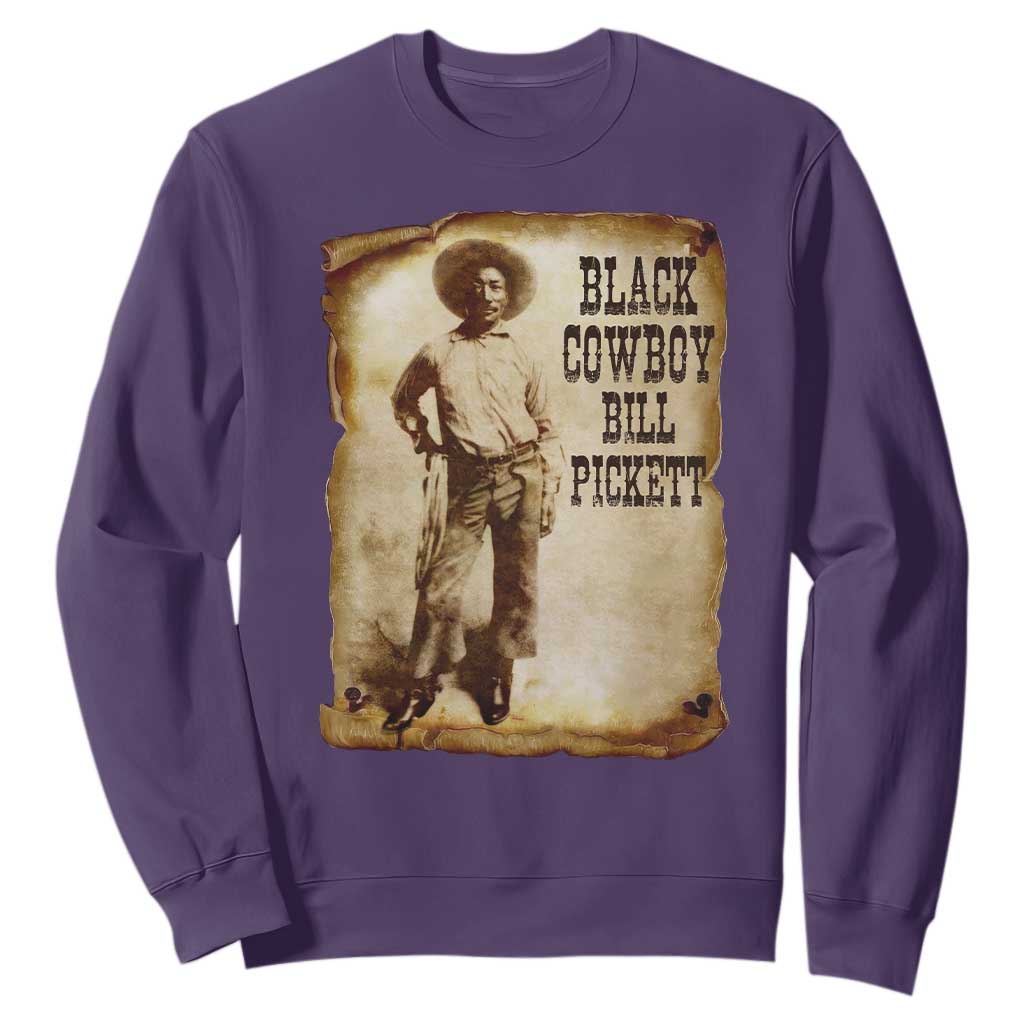 Black Cowboy Bill Pickett Sweatshirt African American Cowboys Black History TS10 Purple Print Your Wear