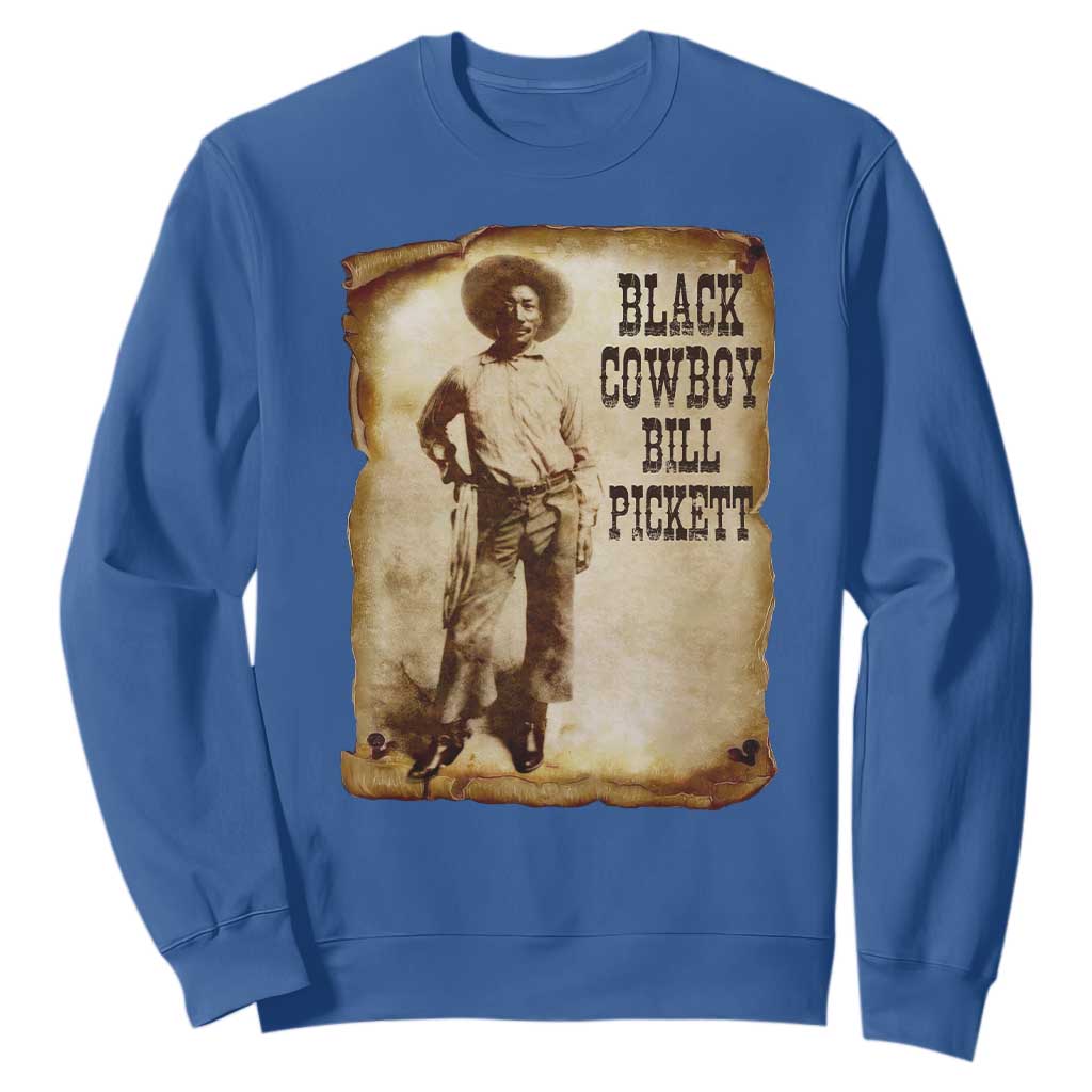Black Cowboy Bill Pickett Sweatshirt African American Cowboys Black History TS10 Royal Blue Print Your Wear