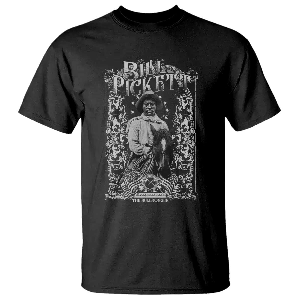 Black Cowboy Bill Pickett T Shirt African American Cowboy History TS11 Black Print Your Wear