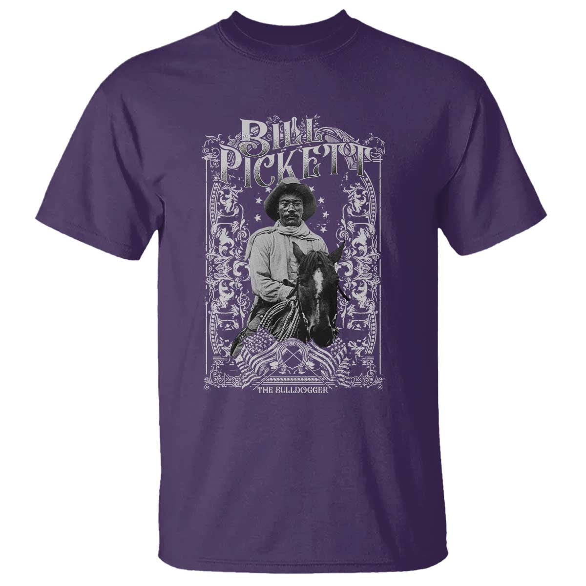 Black Cowboy Bill Pickett T Shirt African American Cowboy History TS11 Purple Print Your Wear