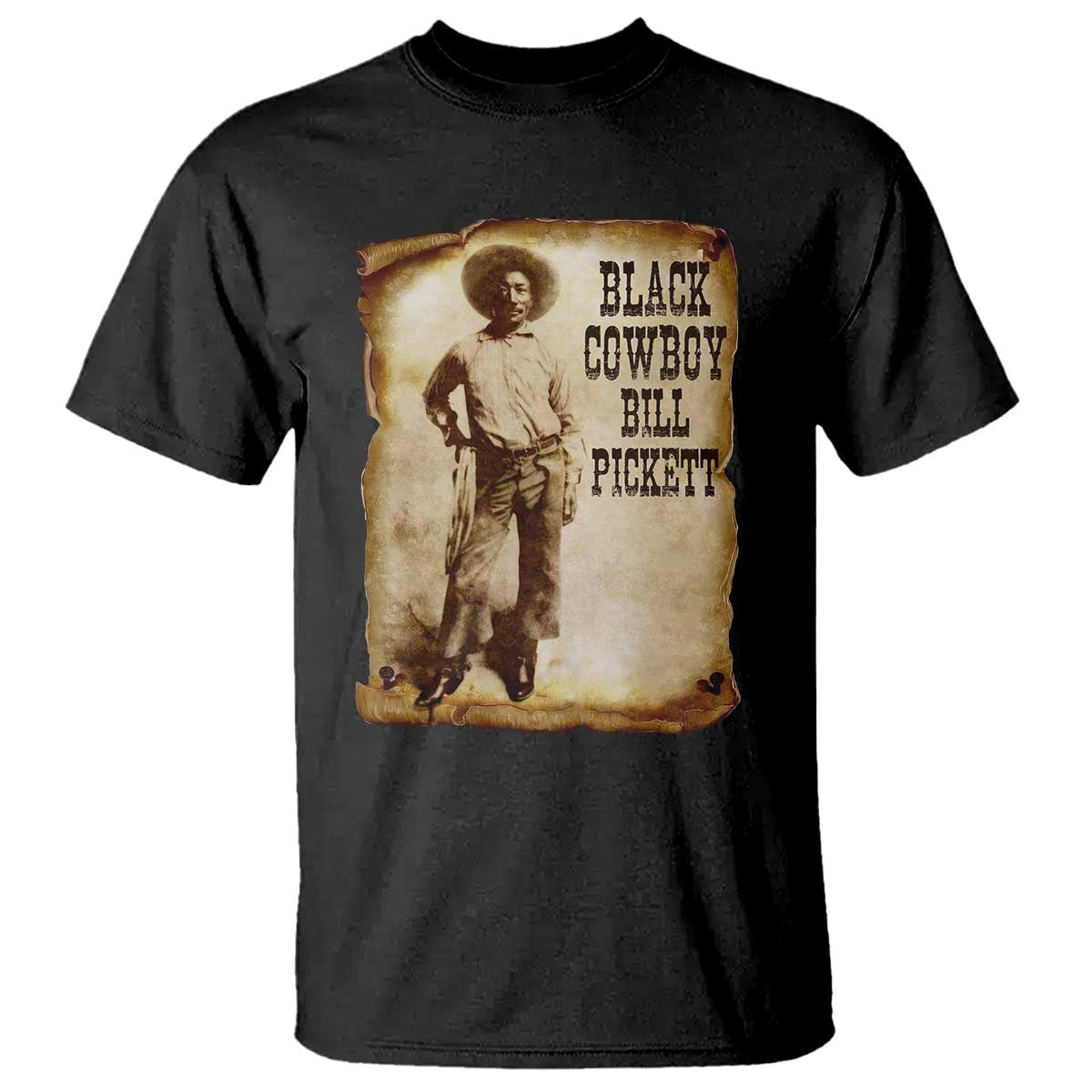 Black Cowboy Bill Pickett T Shirt African American Cowboys Black History TS10 Black Print Your Wear