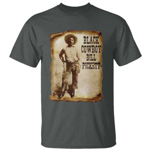 Black Cowboy Bill Pickett T Shirt African American Cowboys Black History TS10 Dark Heather Print Your Wear
