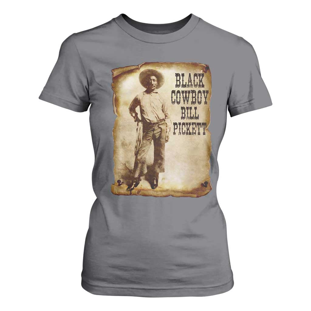 Black Cowboy Bill Pickett T Shirt For Women African American Cowboys Black History TS10 Charcoal Print Your Wear