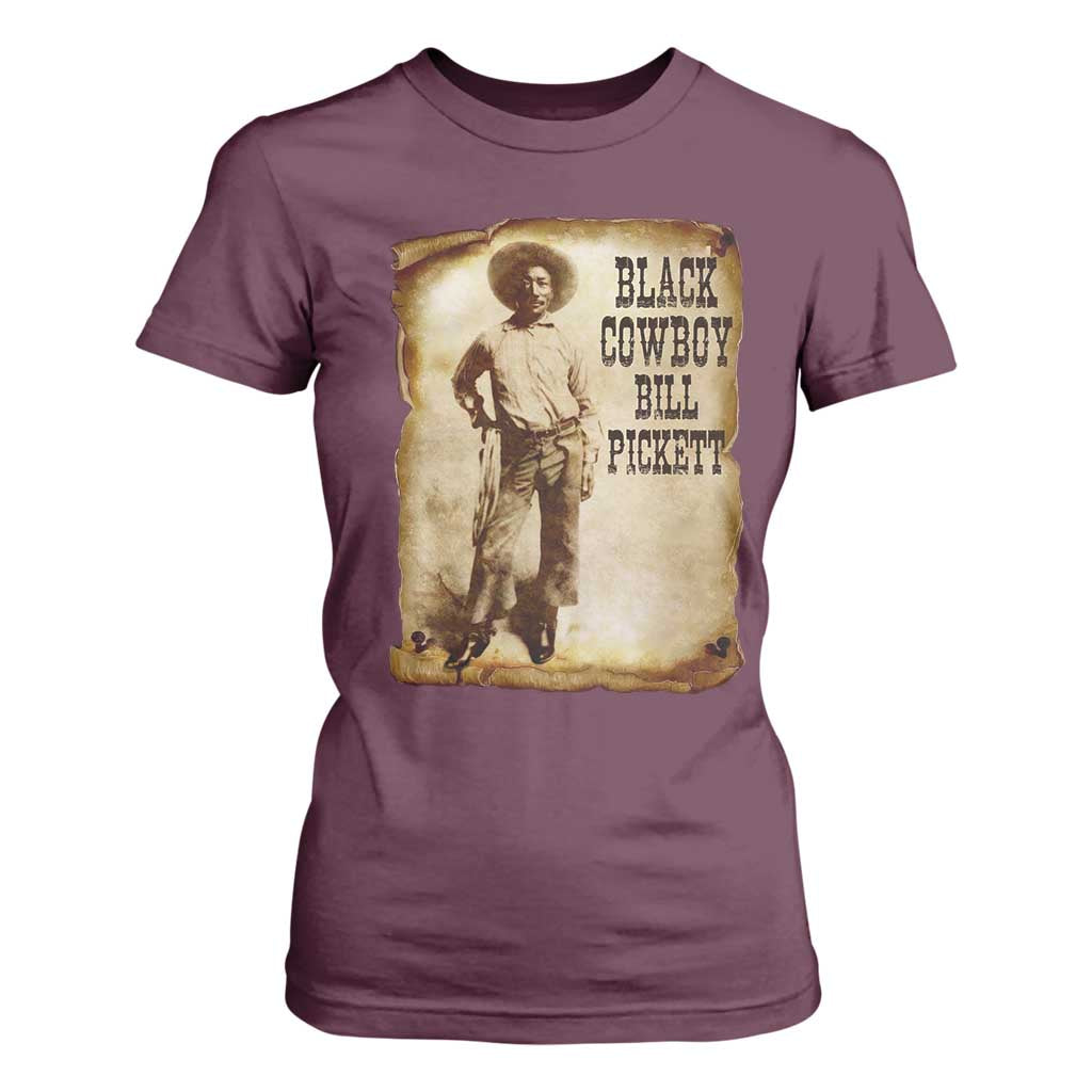 Black Cowboy Bill Pickett T Shirt For Women African American Cowboys Black History TS10 Maroon Print Your Wear