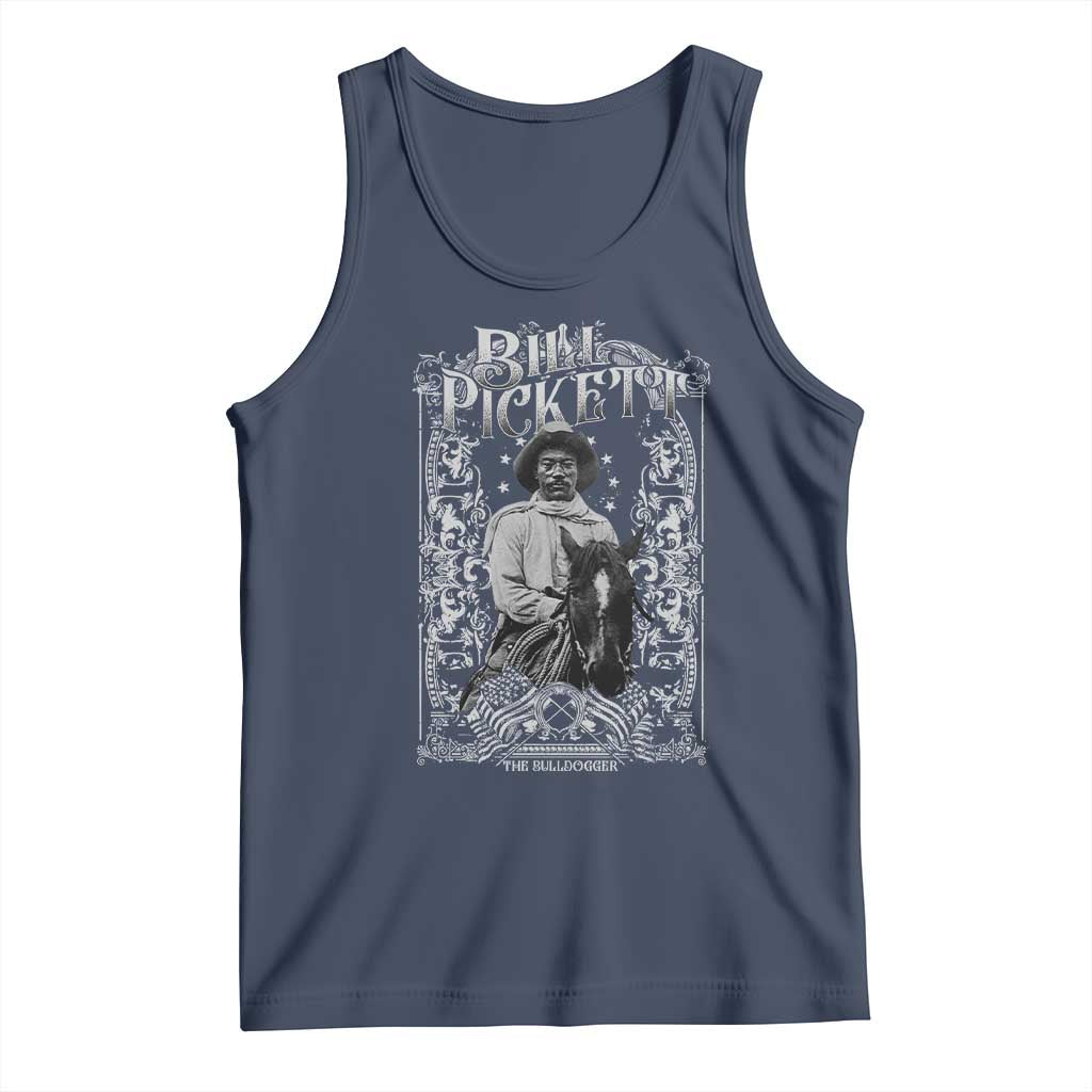 Black Cowboy Bill Pickett Tank Top African American Cowboy History TS11 Navy Print Your Wear