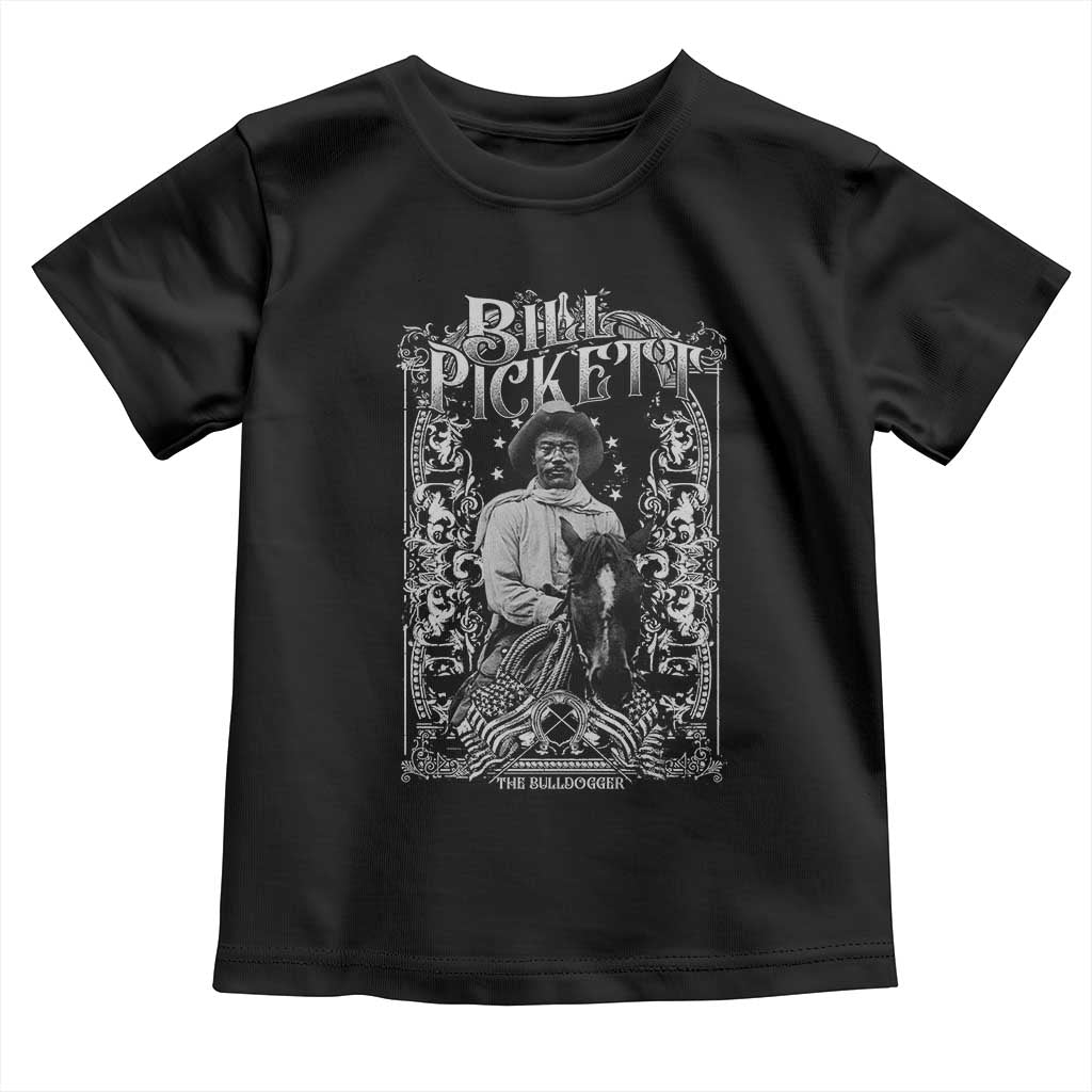 Black Cowboy Bill Pickett Toddler T Shirt African American Cowboy History TS11 Black Print Your Wear