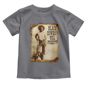 Black Cowboy Bill Pickett Toddler T Shirt African American Cowboys Black History TS10 Charcoal Print Your Wear