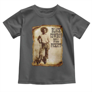 Black Cowboy Bill Pickett Toddler T Shirt African American Cowboys Black History TS10 Dark Heather Print Your Wear