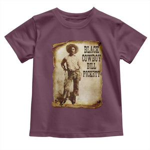 Black Cowboy Bill Pickett Toddler T Shirt African American Cowboys Black History TS10 Maroon Print Your Wear