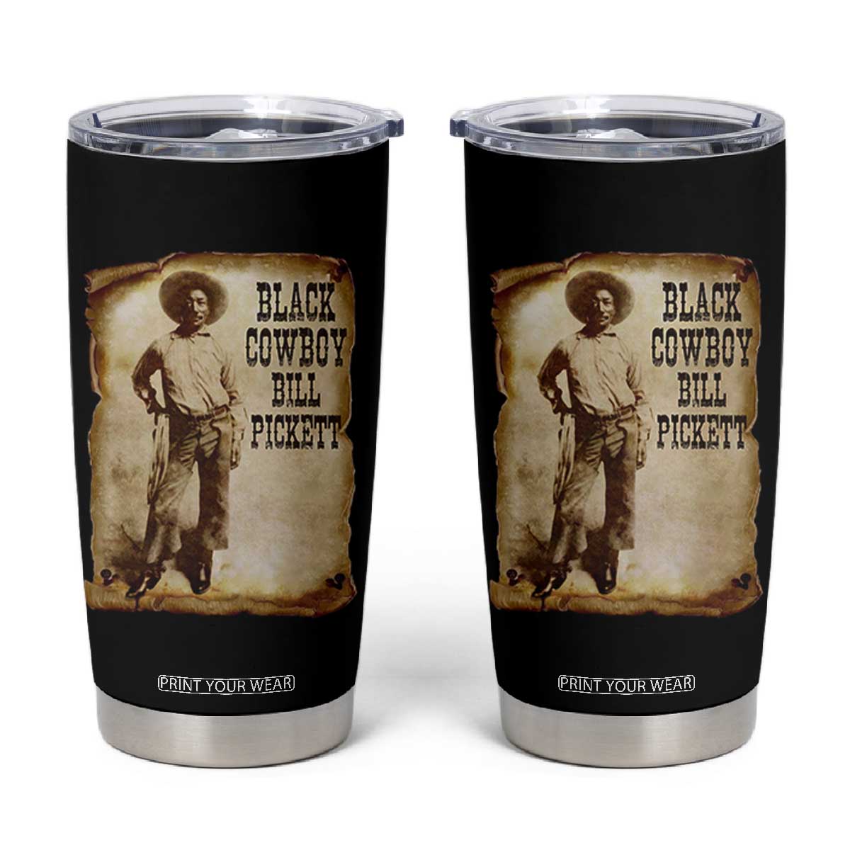 Black Cowboy Bill Pickett Tumbler Cup African American Cowboys Black History TS10 Black Print Your Wear