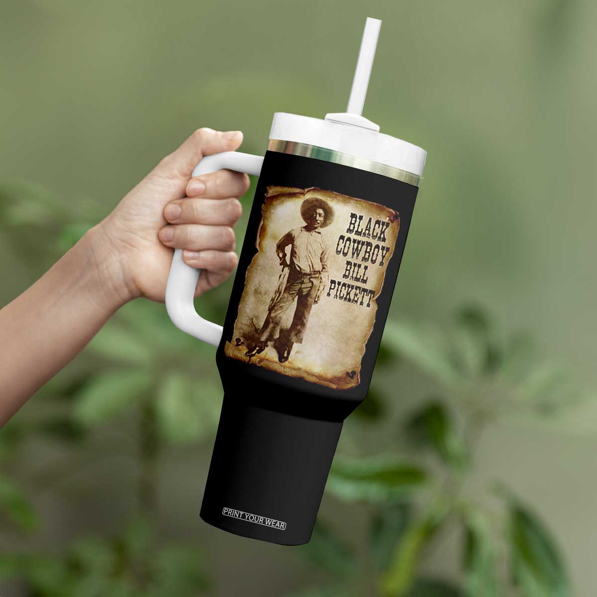 Black Cowboy Bill Pickett Tumbler With Handle African American Cowboys Black History TS10 Print Your Wear