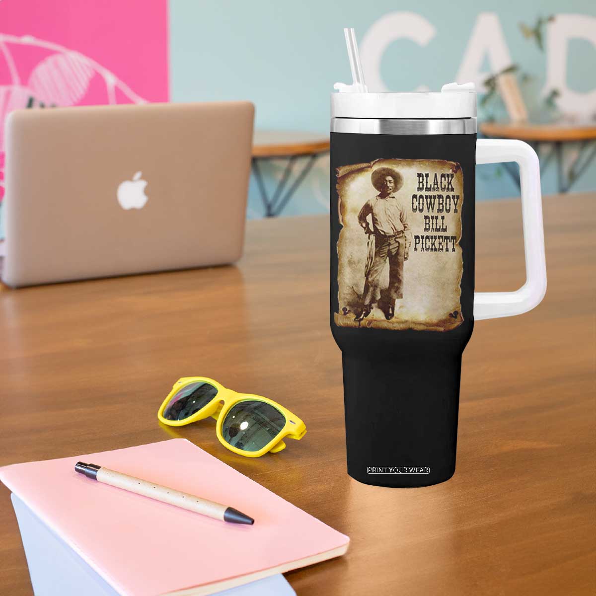 Black Cowboy Bill Pickett Tumbler With Handle African American Cowboys Black History TS10 Print Your Wear