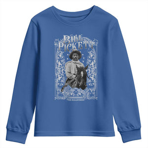 Black Cowboy Bill Pickett Youth Sweatshirt African American Cowboy History TS11 Royal Blue Print Your Wear