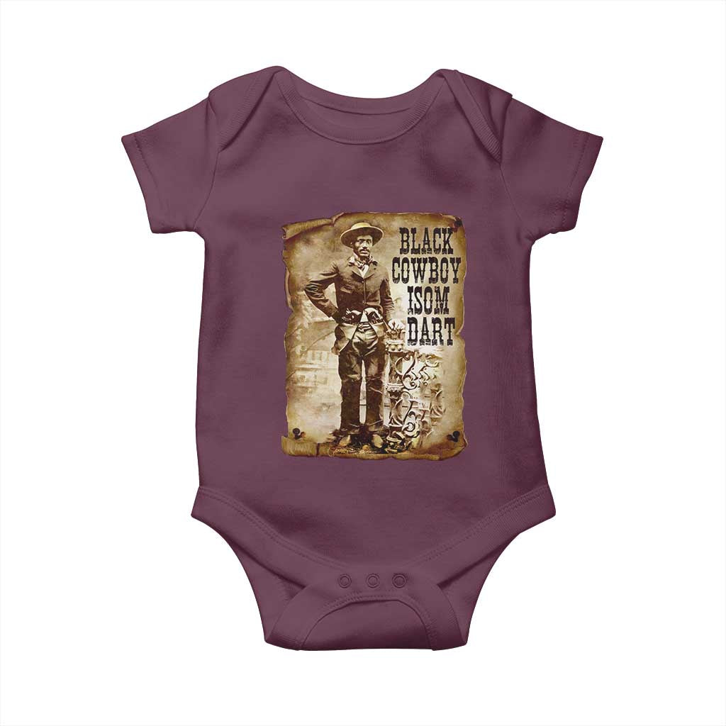 Black Cowboy Isom Dart Baby Onesie African American Cowboys Black History TS10 Maroon Print Your Wear