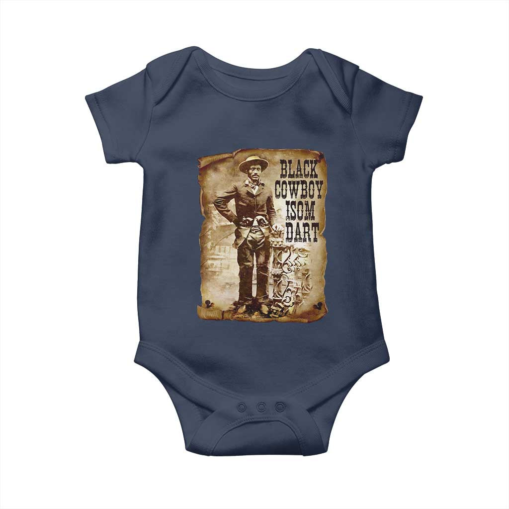Black Cowboy Isom Dart Baby Onesie African American Cowboys Black History TS10 Navy Print Your Wear
