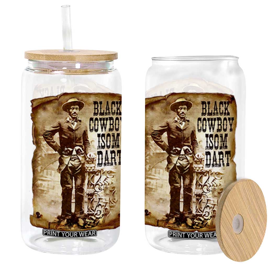 Black Cowboy Isom Dart Glass Can African American Cowboys Black History TS10 Black Print Your Wear