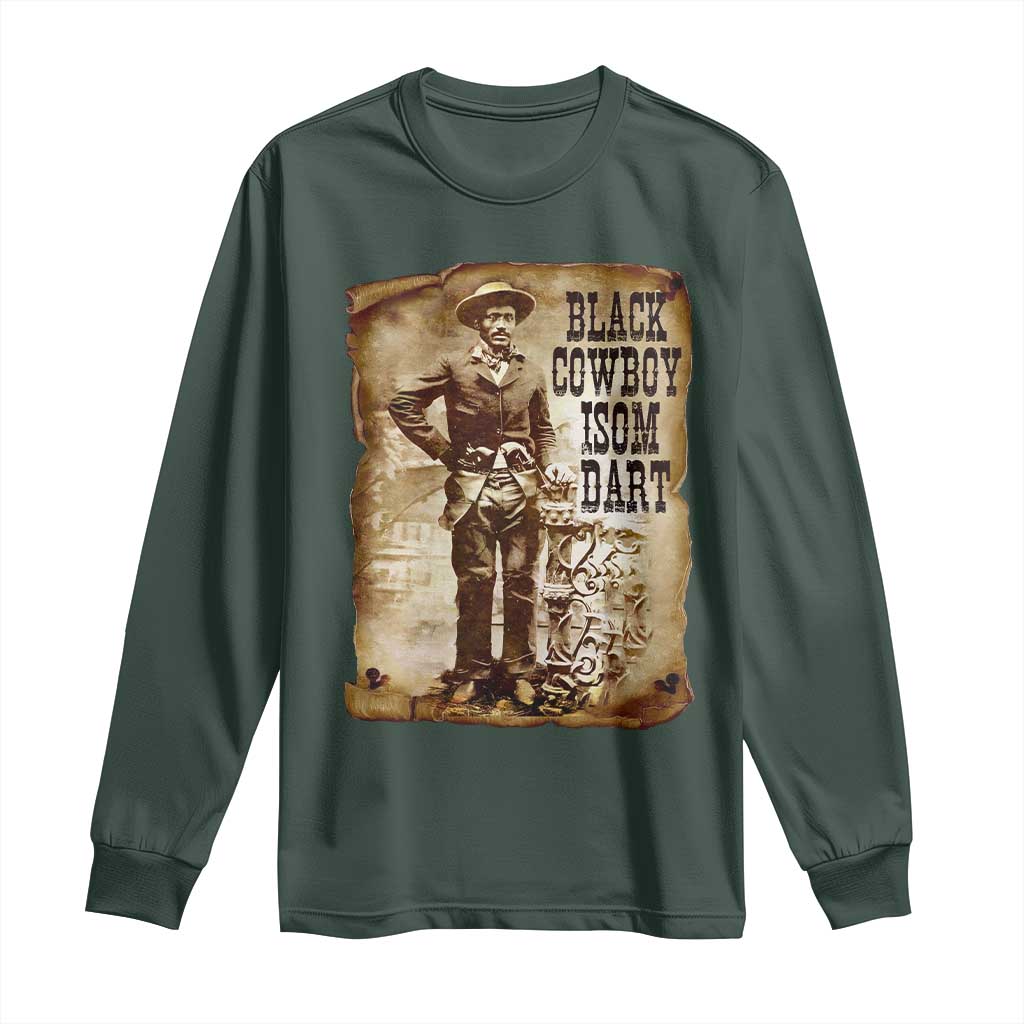 Black Cowboy Isom Dart Long Sleeve Shirt African American Cowboys Black History TS10 Dark Forest Green Print Your Wear