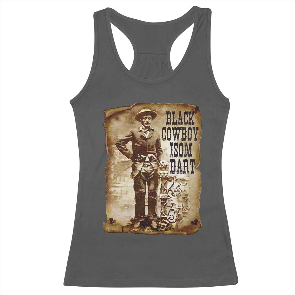 Black Cowboy Isom Dart Racerback Tank Top African American Cowboys Black History TS10 Dark Heather Print Your Wear