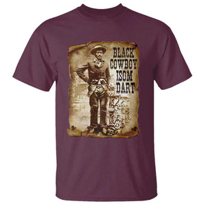 Black Cowboy Isom Dart T Shirt African American Cowboys Black History TS10 Maroon Print Your Wear