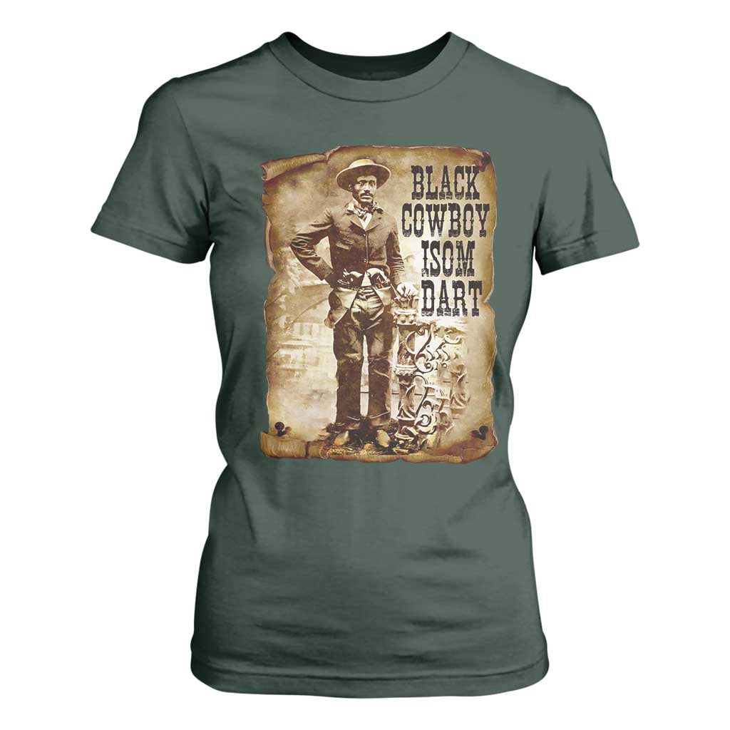 Black Cowboy Isom Dart T Shirt For Women African American Cowboys Black History TS10 Dark Forest Green Print Your Wear
