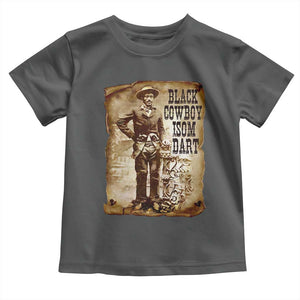 Black Cowboy Isom Dart Toddler T Shirt African American Cowboys Black History TS10 Dark Heather Print Your Wear