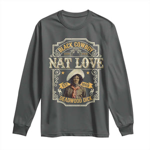 Black Cowboy Nat Love Long Sleeve Shirt Deadwood Dick African American Cowboy TS11 Dark Heather Print Your Wear