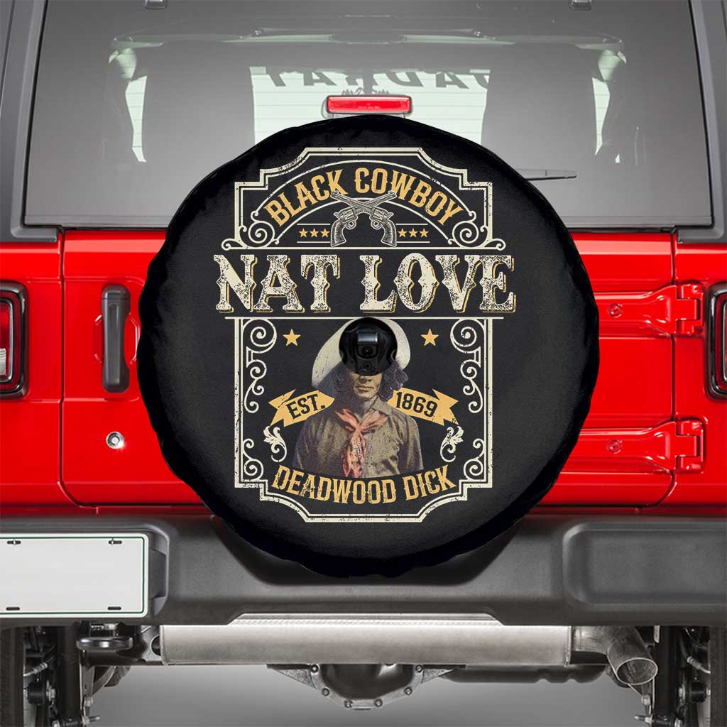 Black Cowboy Nat Love Spare Tire Cover Deadwood Dick African American Cowboy TS11 Black Print Your Wear