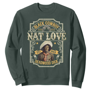 Black Cowboy Nat Love Sweatshirt Deadwood Dick African American Cowboy TS11 Dark Forest Green Print Your Wear
