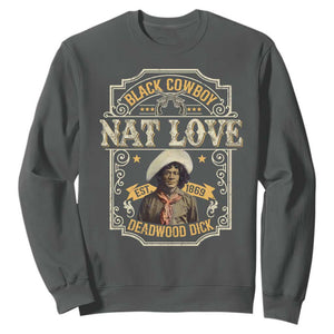 Black Cowboy Nat Love Sweatshirt Deadwood Dick African American Cowboy TS11 Dark Heather Print Your Wear