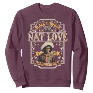 Black Cowboy Nat Love Sweatshirt Deadwood Dick African American Cowboy TS11 Maroon Print Your Wear