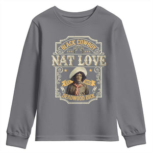Black Cowboy Nat Love Youth Sweatshirt Deadwood Dick African American Cowboy TS11 Charcoal Print Your Wear
