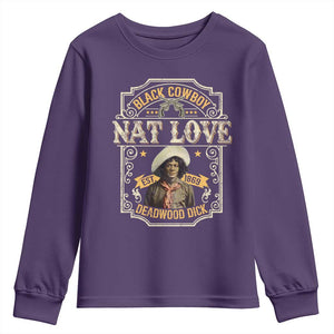 Black Cowboy Nat Love Youth Sweatshirt Deadwood Dick African American Cowboy TS11 Purple Print Your Wear